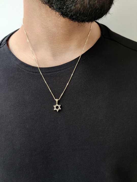 מגן דוד זהב קטן וקלאסי עם יהלומים , מתנות ט"ו באב , א